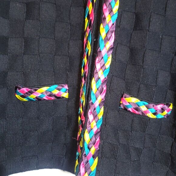 Michael Simon Colorful Cashmere Blend Cardigan Sweater XL - Picture 3 of 11